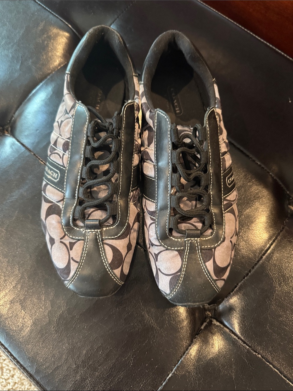 Coach Signature Runner Sneakers in Grey and Black